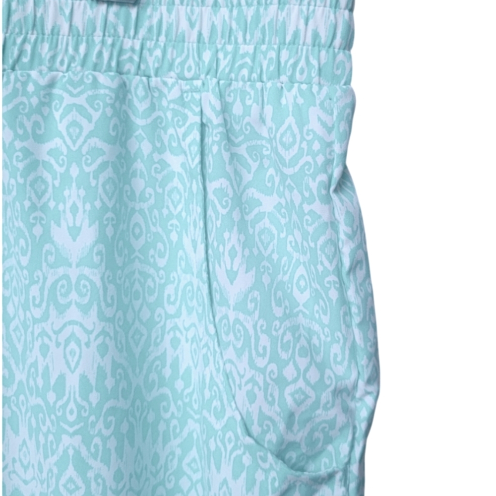 Coolibar Perissa UPF50+ Aire Tapered Pants Cropped Blue White Floral Size XL - Picture 8 of 15